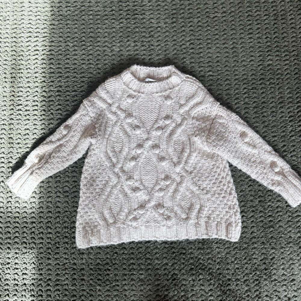 Zara Cream Cable Knit Sweater